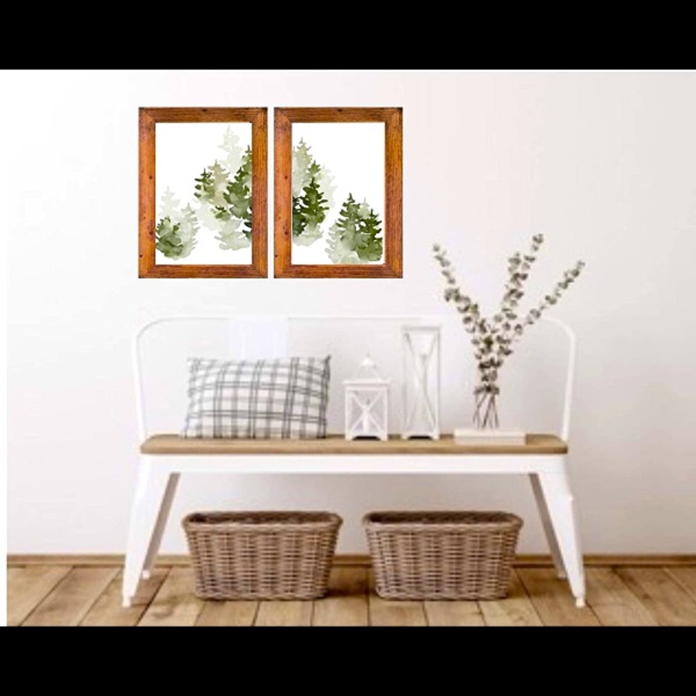 Set of 2 Watercolor Forest Fine Art Prints